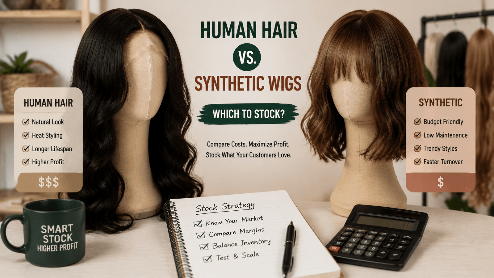 Human Hair vs. Synthetic Wigs: Which One Should You Stock for Your Customers?